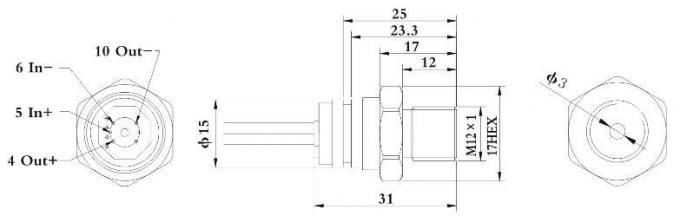 15mm OEM 316L Stainless Steel Pressure Sensor for Liquid Test