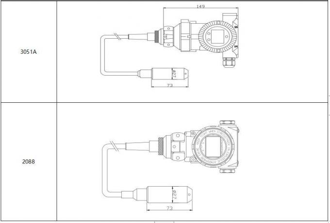 HT Sreies Water Level Sensor Liquid Pressure Transmitter With Led Display 0