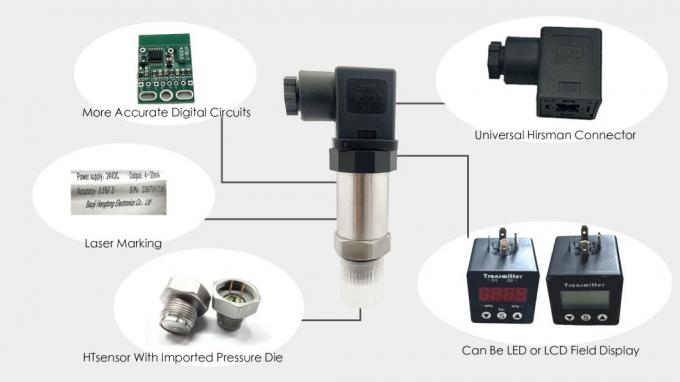 OEM Sanitary viscous liquid test pressure sensor with LCD display