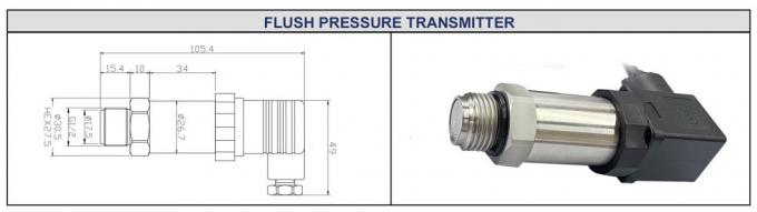 4-20mA Flush Diaphragm Pressure Transducer 100MPa Silicon Diaphragm Pressure Sensor 0