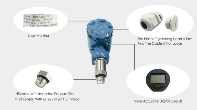 4-20mA Flush Diaphragm Pressure Transducer 100MPa Silicon Diaphragm Pressure Sensor 3
