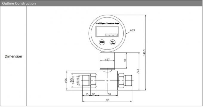BPZ2008 Digital Differential Pressure Gauge With Piezoresistive Diffused Silicon Sensor 3