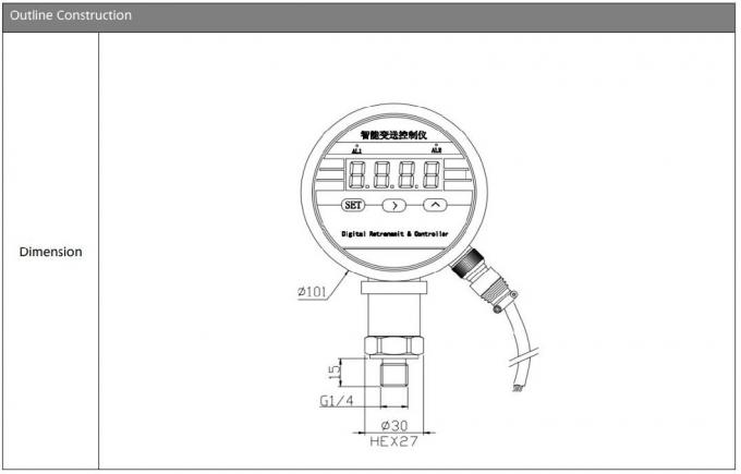 BPZK01 Stainless Steel Pressure Switch Electronic Digital Pressure Gauge For Process Control 0