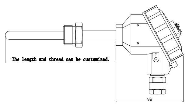 BT93420 4 20ma Temperature Sensor PT100 High Temperature Pressure Transducer For Medium 0